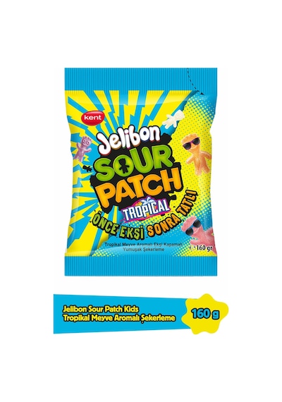 Kent Jelibon Sour Patch Tropikal Meyve Aromalı Yumuşak Şekerleme 10 x 160 G