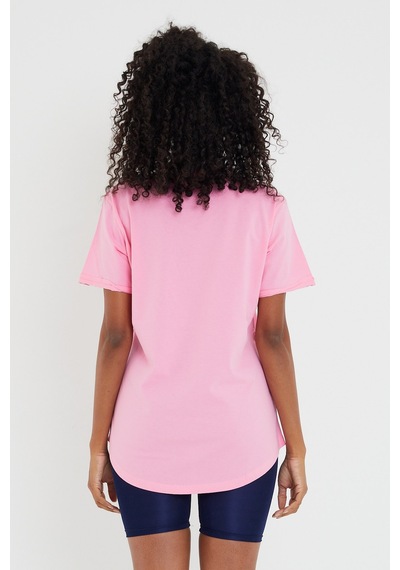 Kadın Pembe Pis Yaka Salaş T-shirt Ktcps001r06s Pembe