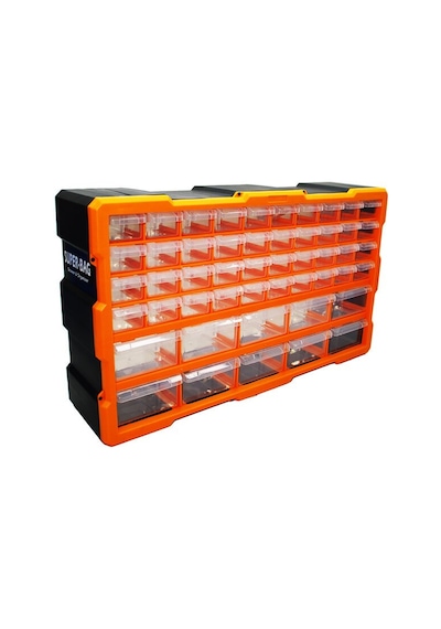 Super-bag Asr-6016 Monoblok Çekmece Seti 50'li Mega 10 Büyük + 40 Küçük 62x15.7x36 Cm