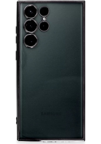 Newface Samsung Galaxy S22 Ultra Kılıf Razer Lensli Silikon - Siyah