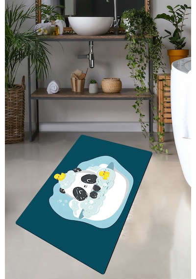 PANDA IN THE WATER  70X120 CM Banyo Halısı Banyo Paspası