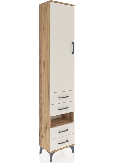 Arges Dolap 3 Raflı 4 Çekmeceli Tek Askılı 44x30x221 Çam-aytaşı Atlas Çam