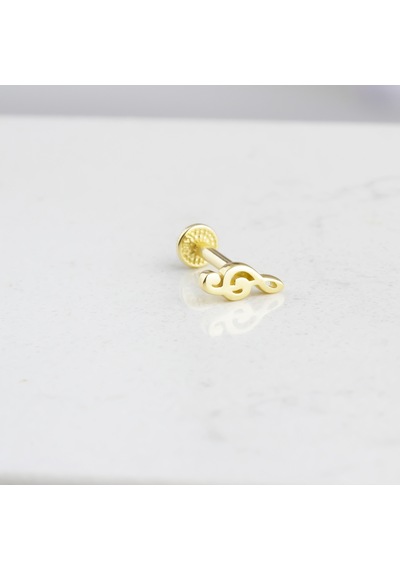 Glorria Altın Sol Anahtarı Tragus Piercing Çok Renkli