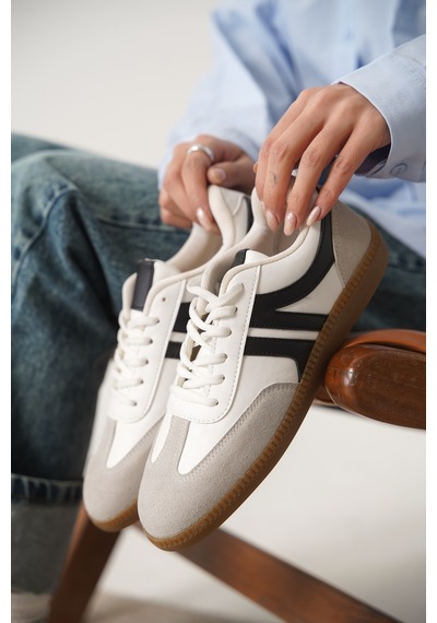 Daxtors Garantili Carina Günlük Ortopedik Kadın Sneaker Spor Ayakkabı Beyaz