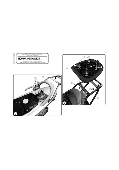 Gıvı Sr151 Honda Innovıa 125 07-14 Arka Çanta Taşıyıcı Tek Renk