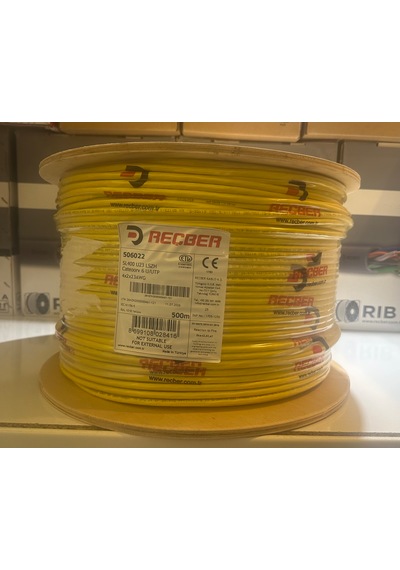 Reçber Cat 6 Halogen Free U/utp Sl400 23 Awg 500 Metre Sarı