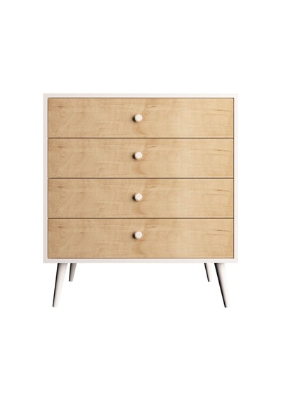 Floradesign Luna Şifonyer / Çok Amaçlı Dolap/ Çekmeceli Şifonyer / Kapaklı Şifonyer / 4 Çekmeceli Şifonyer Meşe/beyaz