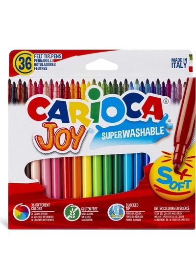 Carioca Joy Süper Yıkanabilir Keçeli Boya Kalemi 36'lı