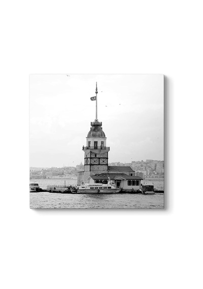 Kulesi Siyah Beyaz Tablosu 40 X 40 -