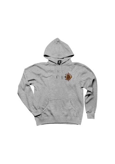 Diablo Iıı Ruhların Meleği Gri Kapşonlu Sweatshirt Hoodie Siyah
