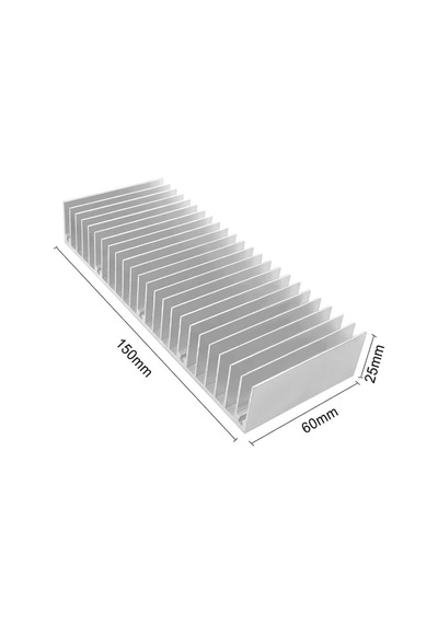Alkatronik 15cm X 6cm X 2.5cm Alüminyum Metal Soğutucu Blok Radyatör Amfi Led Entegre Transisto Standart