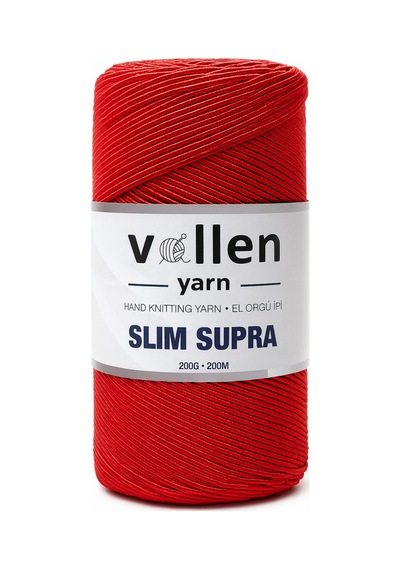 Slim Supra 200 Gr Mumlu Polyester İp Çanta İpi, Runner İpi, Bileklik İpi, Pase İpi Kırmızı