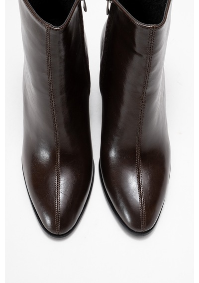 Luvishoes Luvi Shoes Jewel Kahve Cilt Kadın Topuklu Bot Kahverengi Deri