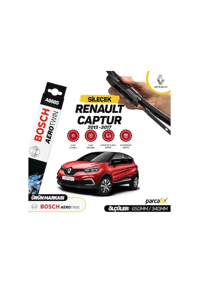 Renault Captur Bosch Aerotwin A868S Silecek Takımı 2013-2017