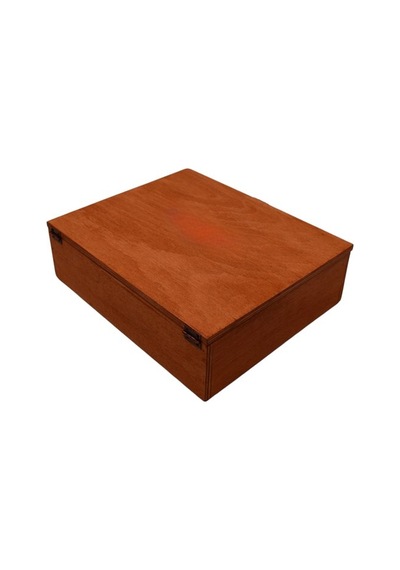 Ahşap Kare Kutu Klipsli 30x30cm Gen. 7cm Yükseklik Burma Renk
