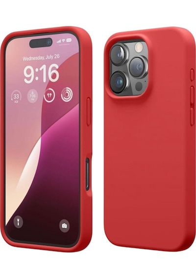 Apple Uyumlu iPhone 16 Pro Max  Silikon Kılıf - Pastel Renk Tonu Esnek Tam Koruma Kapak - Kırmızı