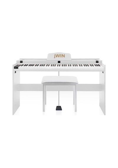 Jwin Sdp-92 Tuş Hassasiyetli 88 Tuşlu Kapaklı Dijital Piyano + Tabure - Beyaz