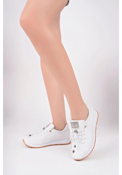Mcaserıng Ortopedik Tabanlı Günlük Kadın Babet Spor Sneaker Ayakkabısı Bej-zetta