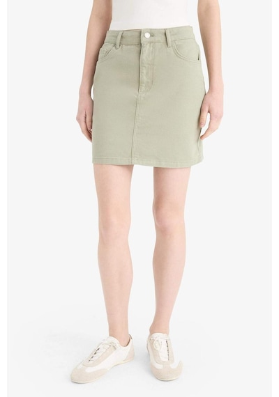 DeFacto Coool Normal Bel Gabardin Mini Etek E5346AX25SPGN497 Yeşil