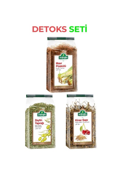 Arifoğlu Mısır Püskülü + Kiraz Sapı 2 x 40 G + Zeytin Yaprağı Bitki Çayı 120 G