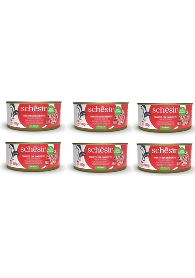 Schesir Ton Ve Karidesli Tam Ve Dengeli Kedi Konserve Jöleli 140 Gr. X 6 Adet
