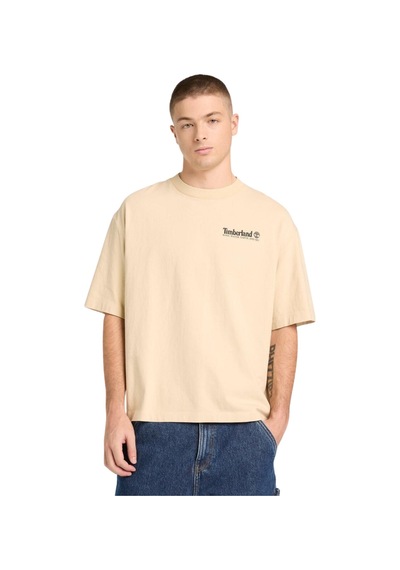 B0a5mqr2601-r Timberland Outdoor Photo Back Graphic Tee Erkek T-shirt Krem B0a5mqr2601-r Krem