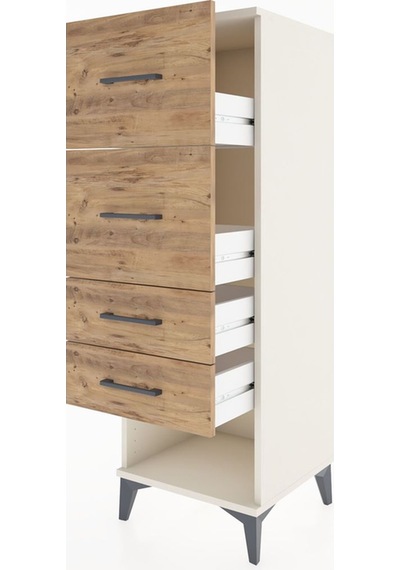 Hyperion Dolap 4 Çekmeceli 44x44x134 Aytaşı-çam Aytaşı