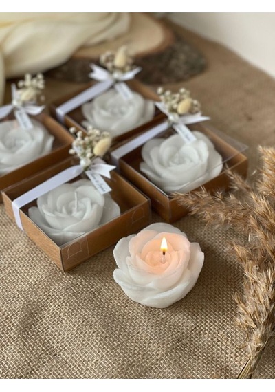 Bernami Mumluk Şamdanpinterest 10 Adet Süslenmiş Kutuda Gül Mum. Düğün Nişan Söz Yeni Doğan Mevlik Hediyelik Diğer