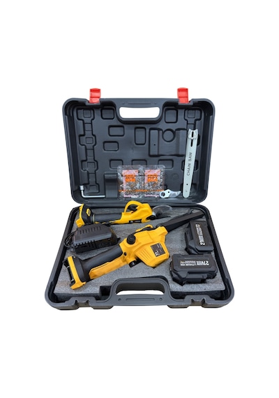 Prohummer Phm008 Yeni Akülü 2li Bahçe Seti Dal Budama Makası 50mm Ve Dal Budama Testere 20cm 21v 4a Çift Akülü Sarı