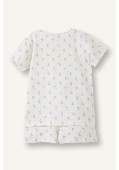 Defacto Regular Fıt 2li Pijama Takımı Kız Çocuk H5755a826smer105 Ekru-er105