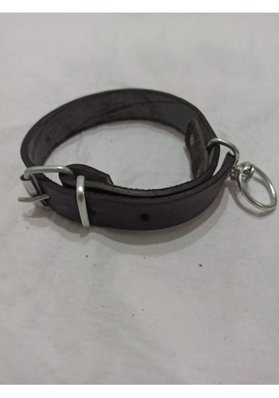 Kozaklı Küçük Irk Deri Köpek Tasması Siyah 50 x 3 CM Siyah