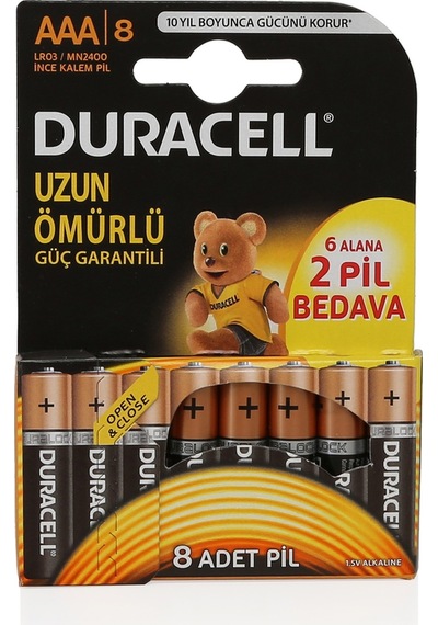 Duracell LR03/MN2400 AAA İnce Kalem Pil 8'li