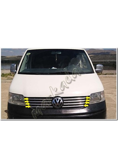 Vw T5 Transporter Krom Ön Panjur 2003-2010 8 Parça Paslanmaz Çeli