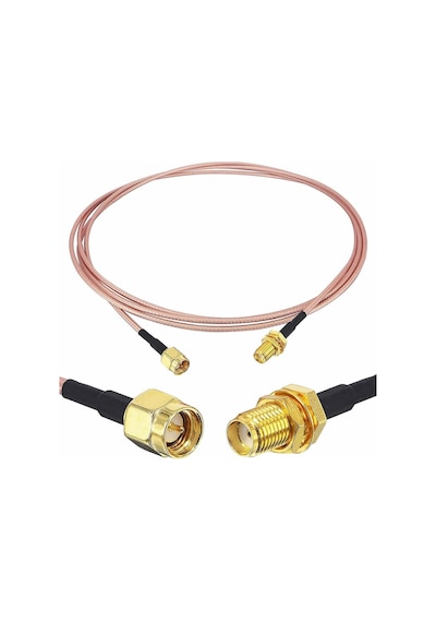 Rg316 50cm Sma Erkek Dişi Kablo Rf Uzatma Kablosu 50 Ohm 0-6ghz Koaksiyel Wifi Gsm Gprs