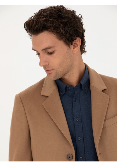 Cacharel Erkek Camel Palto 50270706-vr015 Kahverengi
