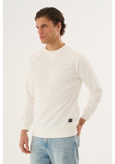 Alexander Gardi Bisiklet Yaka Basic Sweatshirt Beyaz