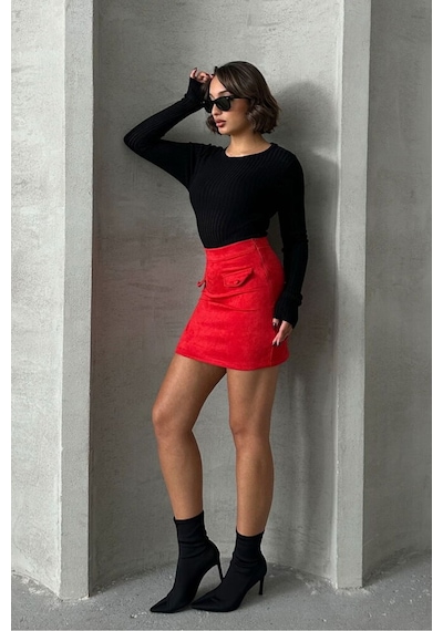 Verymoda Cepli Etek F1572 Kırmızı