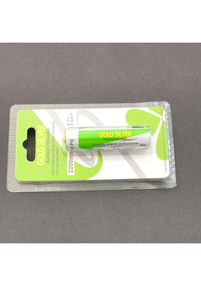 Gold Silver 2 Adet 18650 2200mah 3.7v Şarjlı Pil El Feneri Ve Kafa Feneri Uyumlu