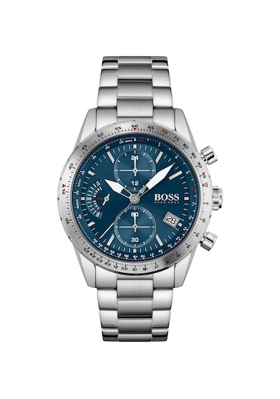 Hugo Boss HB1513850 Çelik Metalik Gri Mavi Kadran 44 mm Erkek Kol Saati