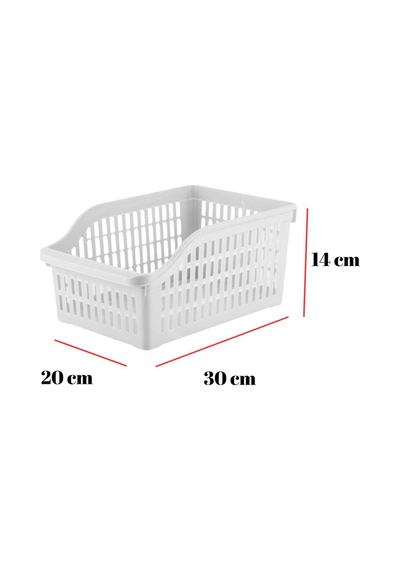 6 Lı Buzdolabı Organizeri Düzenleyici Çok Amaçlı Dolap Düzenleyici Beyaz 12x30x14 Cm Çr