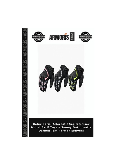 Armoris Delux Serisi Alternatif Seçim Unisex Model Aktif Yaşam Suomy Dokunmatik Darbeli Tam Parmak Eldiveni Çok Renkli