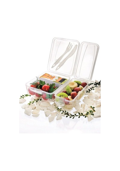 Takeaway Ergonomik Asorti Çatal Bıçaklı Pratik Yoğurt Saklama Kabı 5468 Çok Renkli
