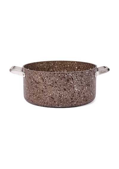 Stone-age Terra 28 Cm Çizilmez Yanmaz Yapışmaz İndüksiyonlu Derin Tencere-7652 Kahverengi