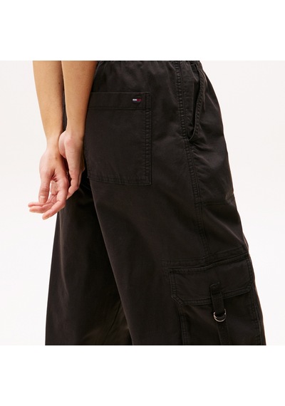 Tommy Hilfiger Loose Cargo Kadın Siyah Pantolon Dw0dw20995 Siyah