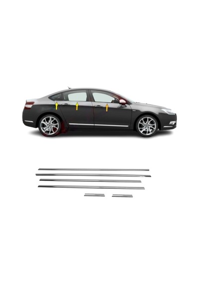 Citroen C5 Krom Cam Çıtası 6Parça 2008 ve Üzeri P.Çelik