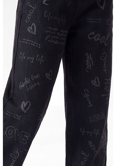 Joy Kids Kız Çocuk Ispanyol Paça Desenli Kot Pantolon 7-11yaş Siyah