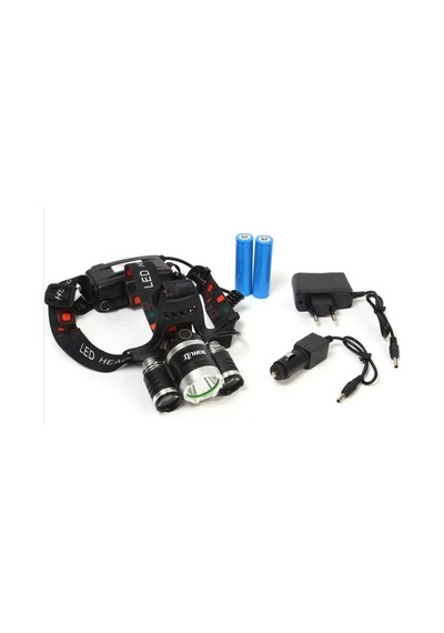 Boruit T6 Kafa Feneri 5000 Lumens 3Xcree Xm-T6+2R5 Lamba Led Kamp Lambası