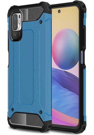 Kilifone - Xiaomi Uyumlu Poco M3 Pro - Kılıf Çift Katman Zırh Tank Crash Military Kapak - Mavi