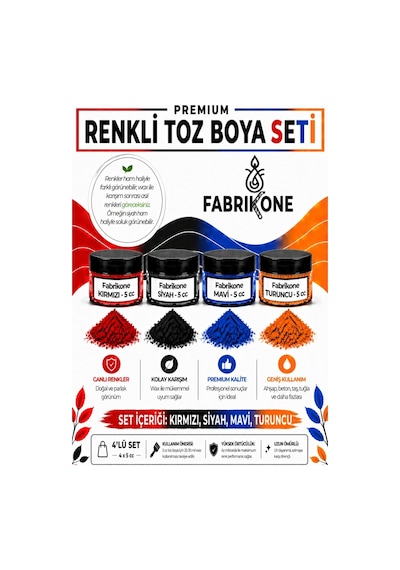 4'lü Set Premium Parafin Soya Wax Toz Mum Boyası Hobi Seti - 5 Cc Kırmızı, Siyah, Mavi, Turuncu Bkfab4ksmt5g Karışık
