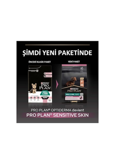Purina Pro Plan Small & Mini Puppy Sensitive Skin, Somonlu Yavru Köpek Maması, 3 Kg